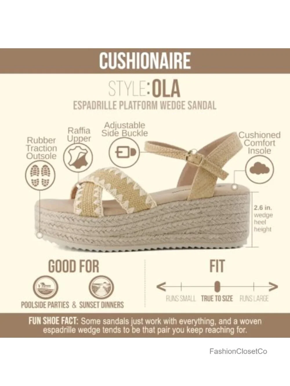 Women's Raffia Espadrille Platform Sandals Adjustable Ankle Strap